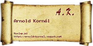 Arnold Kornél névjegykártya